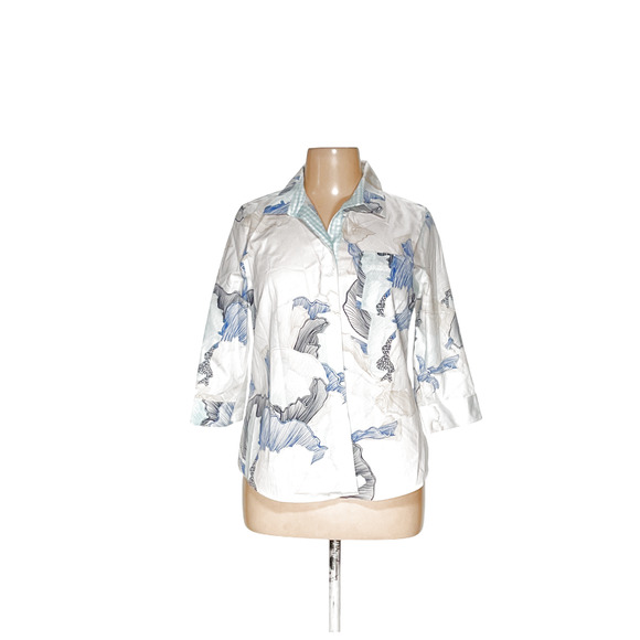 Chico's White Cotton Button-Up Top - Picture 1 of 4